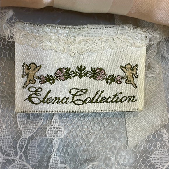 Vintage Elena Collection Ivory Lace Dress – Pearl Button Sheer Overlay Over Slip - Picture 3 of 16